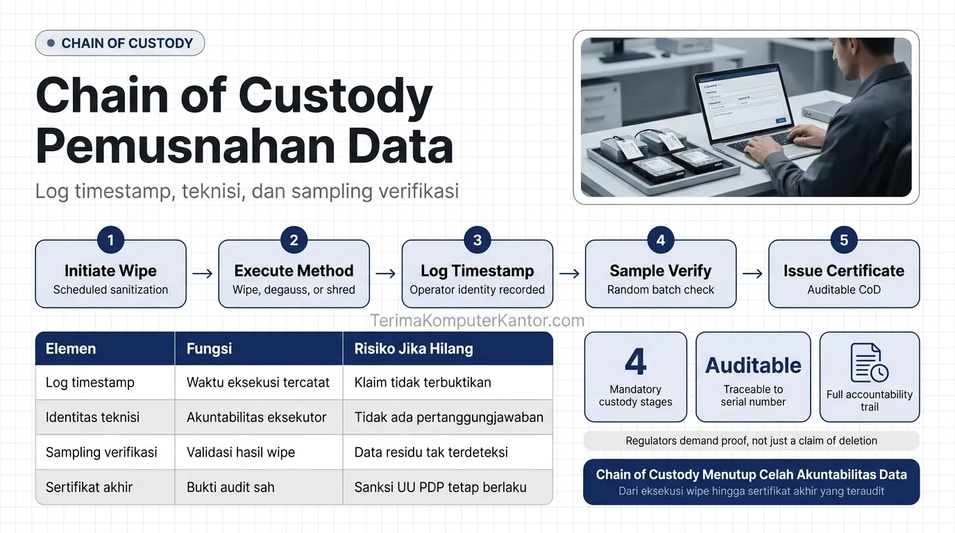 diagram alur chain of custody selama proses penghapusan data aset IT korporat