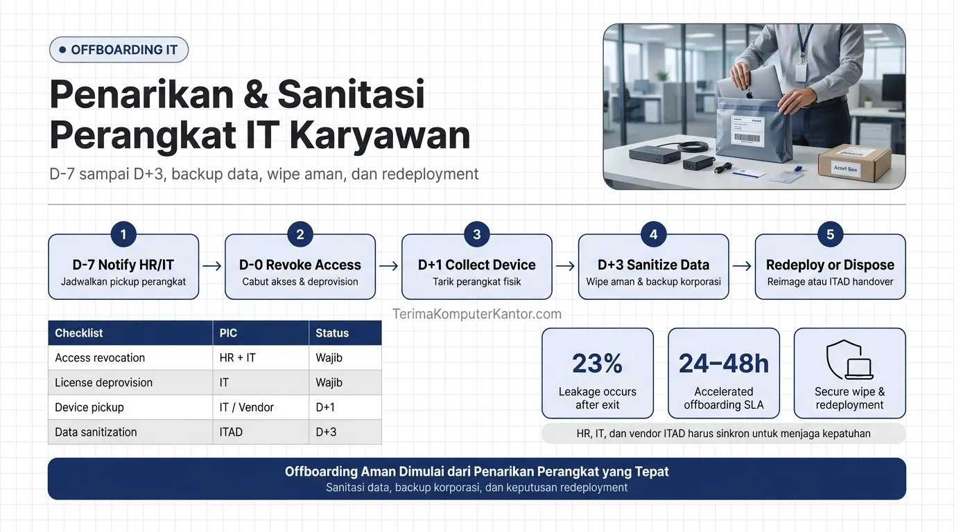 timeline protokol penarikan dan sanitasi perangkat IT karyawan offboarding