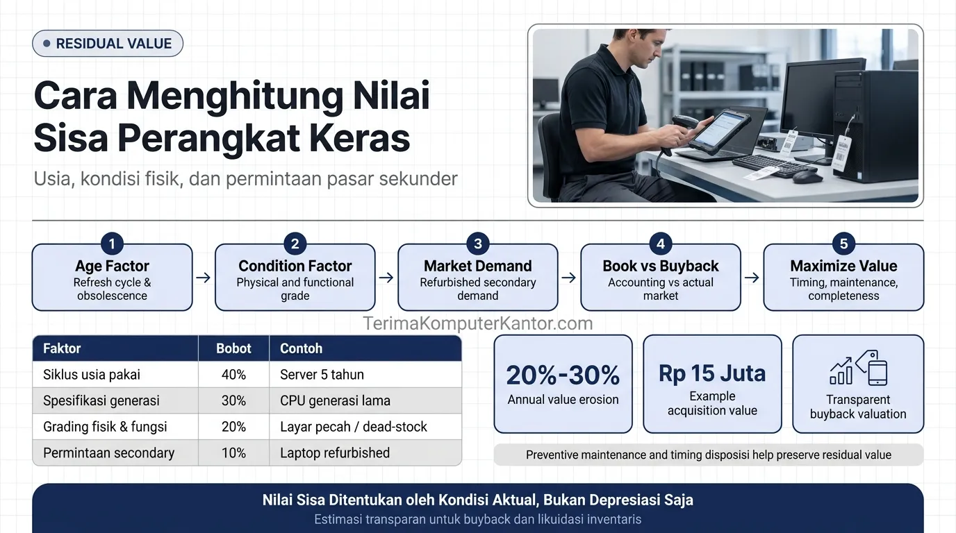 Diagram cara menghitung nilai sisa residual value perangkat keras