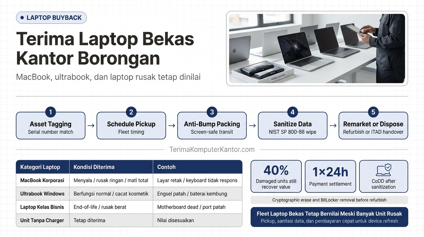 Fleet laptop kantor bekas untuk buyback borongan