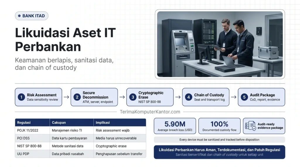 Diagram keamanan berlapis disposisi aset IT sektor perbankan