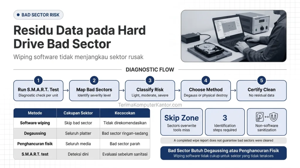 diagram mekanisme bad sector hard drive menyembunyikan residu data dari wiping software